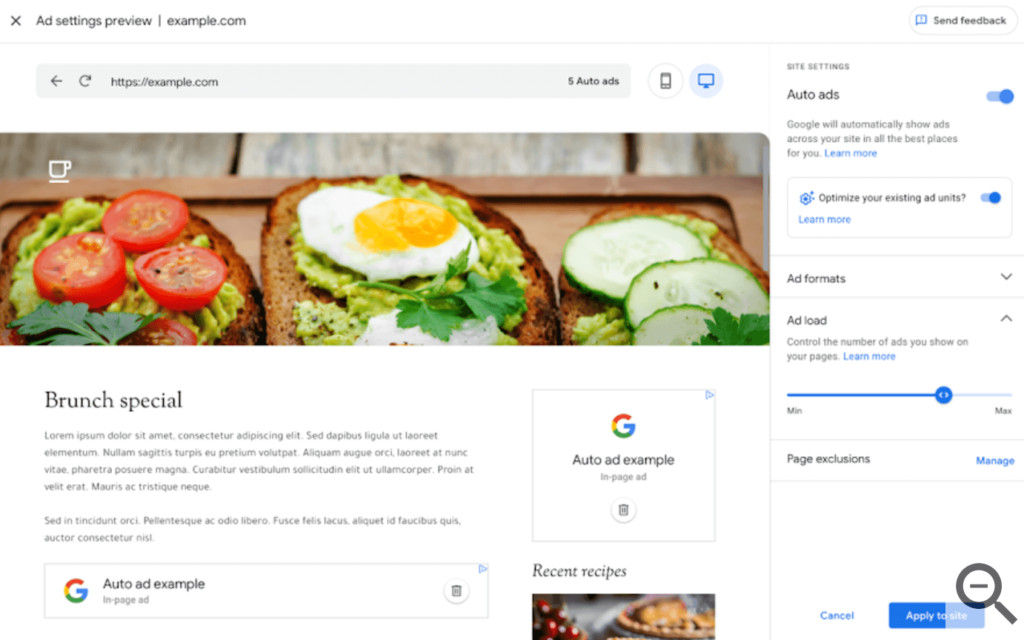 Google Adsense Auto Ads Example