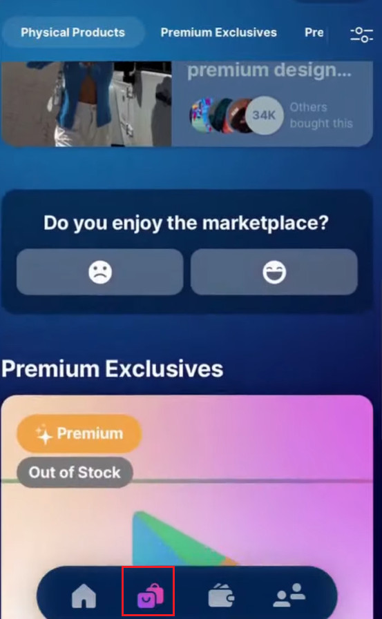 Sweatcoin app interface displaying steps and Sweatcoin balance