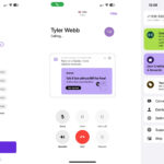 TextNow mobile app view and phone number selection