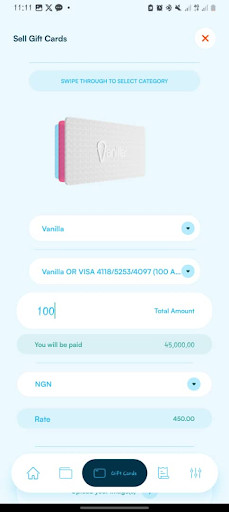 Gift Card Details Entry