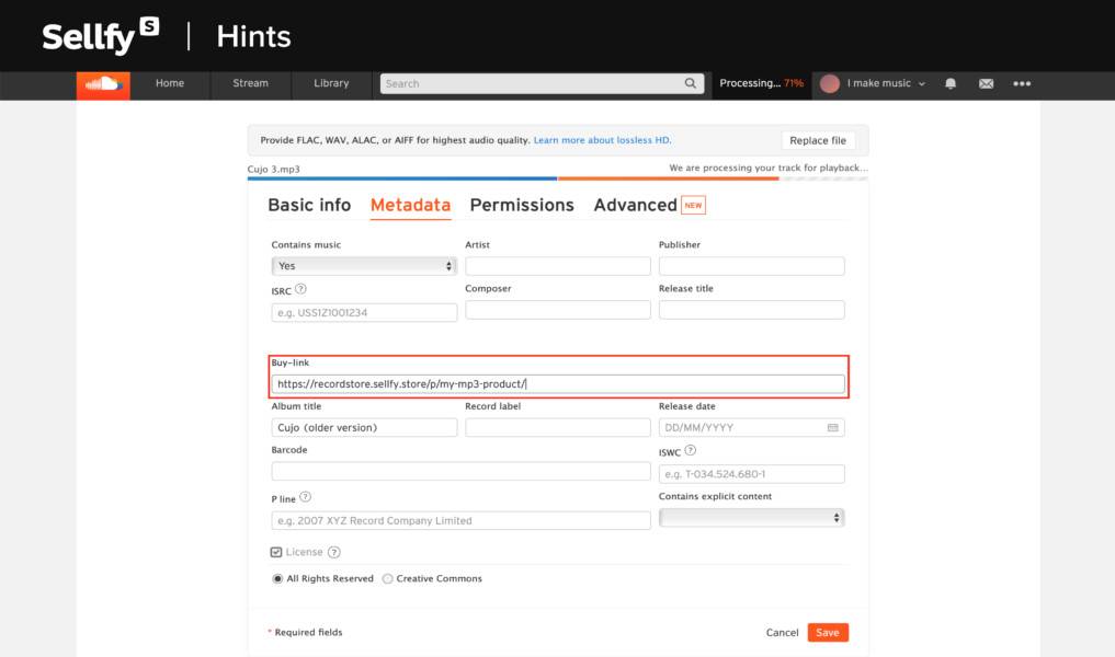 Adding a buy link to your SoundCloud tracks