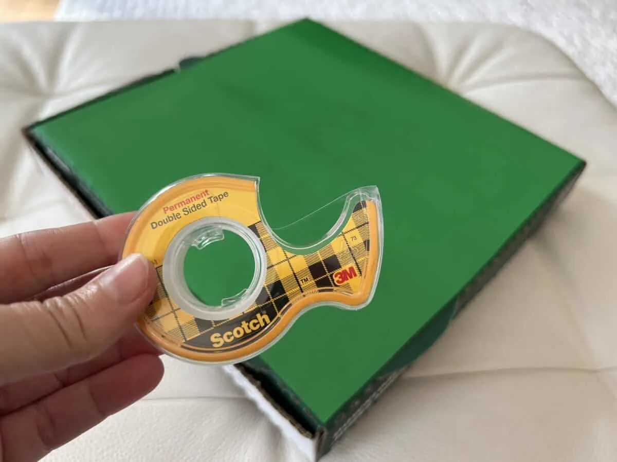 Using double sided tape