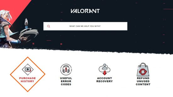 Valorant Support Page Login
