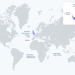 Countries that use the British pound, including the United Kingdom, Falkland Islands, Gibraltar, Guernsey, Isle of Man, Jersey, St Helena, and South Georgia and the South Sandwich Islands.