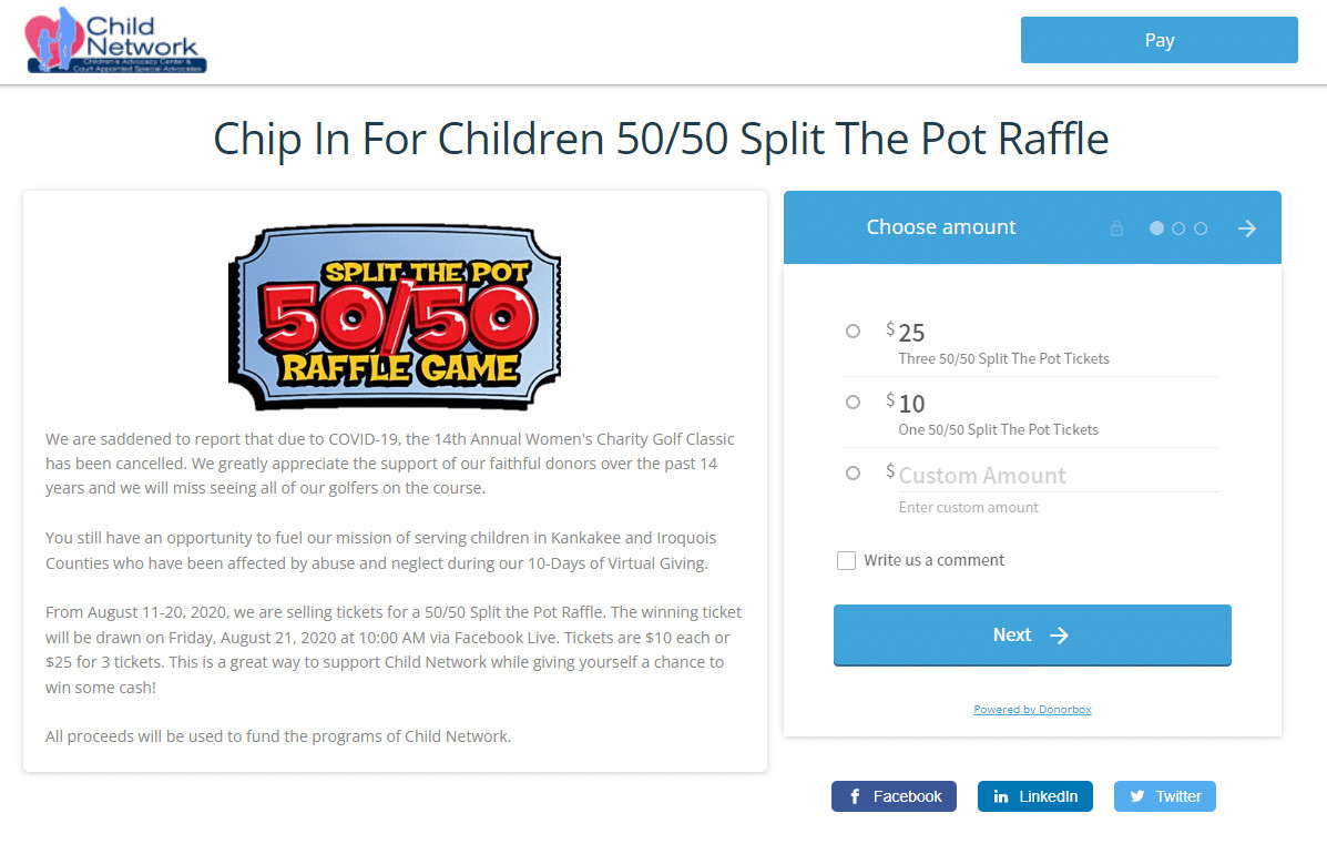 Online Raffle Campaign Example